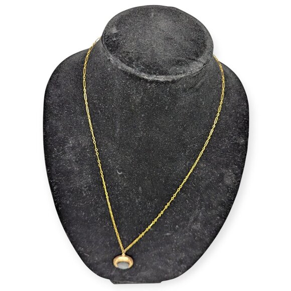 Antique Mourning Gold Locket Necklace 1/20 12KT Gold Filled Magnet Chain - Picture 9 of 15